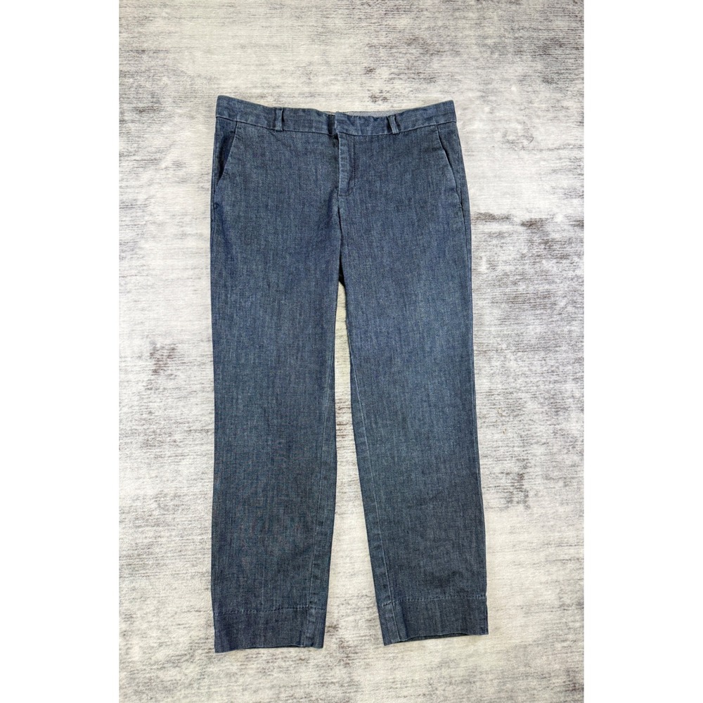 Banana Republic Avery Tailored Chambray Blue Denim Straight Leg Pants Womens 6P